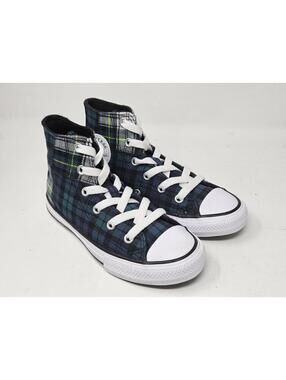 Chuck Taylor All Star Plaid Dragon Scale Green/Navy/White Kids Size 13 SAMPLE